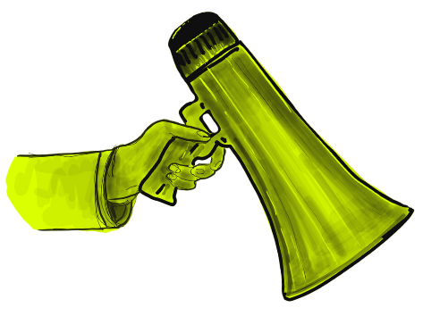 Icône megaphone pour la partie "Ma mission Ma vision"